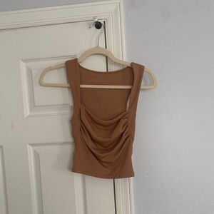 Elegant Tan Sleeveless Top
